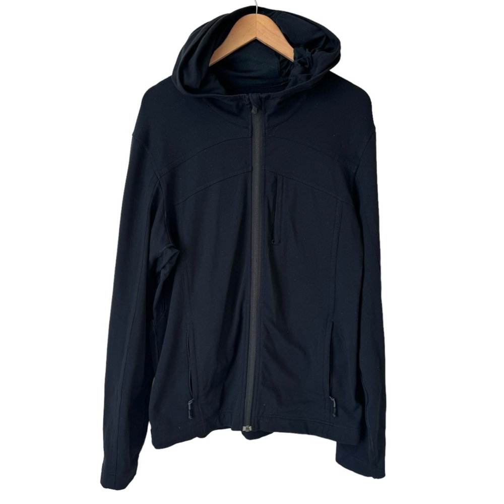 Lululemon Men's Full Zip Long Sleeve Black Hoodie Size Large